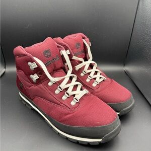 Timberland Euro Trek Hiking Boots Shoes Size Men's 13 Lace Up Burgundy